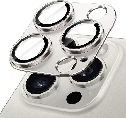 JETech Camera Lens Protector for iPhone 16 Pro 6.3-Inch and iPhone 16 Pro Max 6.9-Inch, Full Coverage 9H Tempered Glass Ring Cover, Matte Metal Plate, Case Friendly, 1-Pack (Black) in Saudi Arabia