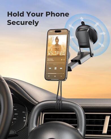 Universal Socket Dashboard Car Mount Works with PopSockets, Magnetic Socket Phone Holders for Dashboard Windshield, Hands Free Car Phone Mount Fits All Phones with Pop Grip Holder- Dark Black in Saudi Arabia