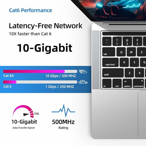 كابل إيثرنت رفيع للغاية بزاوية 90 درجة للأسفل بطول 3.3 قدم Cat6 - قطعتان. أسلاك Cat 6a LAN - متوافقة مع أجهزة الكمبيوتر والشبكات - أسود in Saudi Arabia