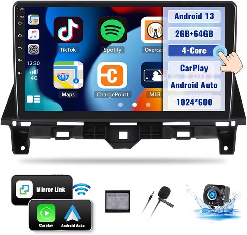 UNITOPSCI for Honda Accord 8th 2008-2013 Android 13 Car Stereo Wireless Apple CarPlay Android Auto 2G+64G 10.1" Touch Screen Bluetooth & HiFi GPS Navigation WiFi FM/RDS USB SWC + Canbus Camera Mic in Saudi Arabia
