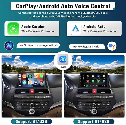 UNITOPSCI for Honda Accord 8th 2008-2013 Android 13 Car Stereo Wireless Apple CarPlay Android Auto 2G+64G 10.1" Touch Screen Bluetooth & HiFi GPS Navigation WiFi FM/RDS USB SWC + Canbus Camera Mic in Saudi Arabia