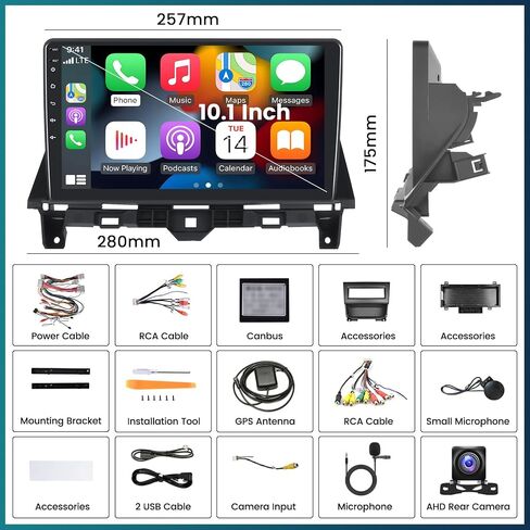 UNITOPSCI for Honda Accord 8th 2008-2013 Android 13 Car Stereo Wireless Apple CarPlay Android Auto 2G+64G 10.1" Touch Screen Bluetooth & HiFi GPS Navigation WiFi FM/RDS USB SWC + Canbus Camera Mic in Saudi Arabia