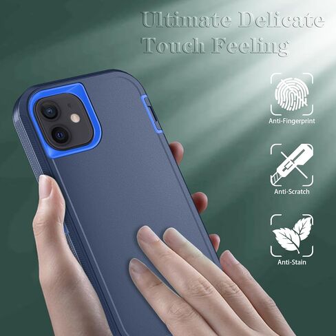 Phone Case for iPhone 12 Case/iPhone 12 Pro Case with HD Screen Protector, Heavy Duty Shockproof & Dropproof 3-Layer Cover Phone Case for iPhone 12/12 Pro (PurpleSkyBlue) in Saudi Arabia