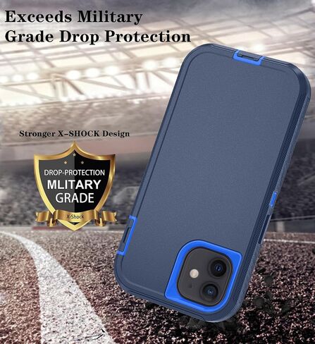 Phone Case for iPhone 12 Case/iPhone 12 Pro Case with HD Screen Protector, Heavy Duty Shockproof & Dropproof 3-Layer Cover Phone Case for iPhone 12/12 Pro (PurpleSkyBlue) in Saudi Arabia