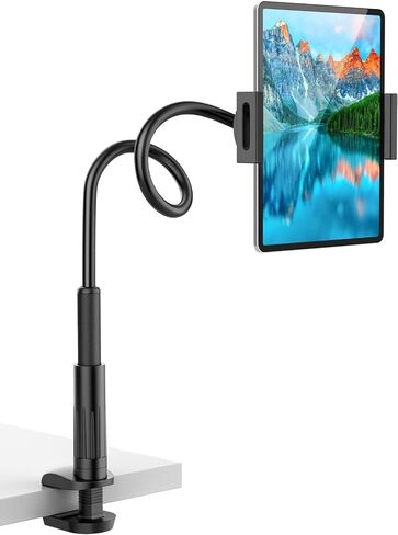 Tablet Stand Holder for Bed, Gooseneck Mount with Adjustable Flexible Arm Compatible with iPad Air Pro Mini, Samsung Tab, Nintendo Switch Kindle Other 4.7"-11" Device in Kuwait