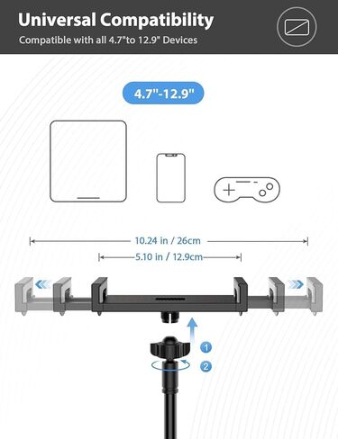 Tablet Stand Holder for Bed, Gooseneck Mount with Adjustable Flexible Arm Compatible with iPad Air Pro Mini, Samsung Tab, Nintendo Switch Kindle Other 4.7"-11" Device in Kuwait