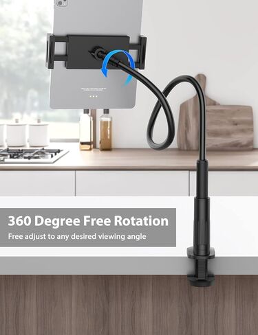 Tablet Stand Holder for Bed, Gooseneck Mount with Adjustable Flexible Arm Compatible with iPad Air Pro Mini, Samsung Tab, Nintendo Switch Kindle Other 4.7"-11" Device in Kuwait
