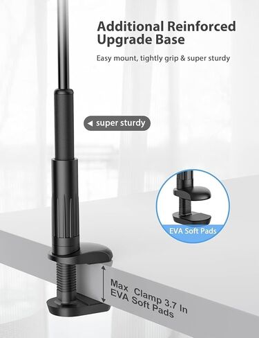 Tablet Stand Holder for Bed, Gooseneck Mount with Adjustable Flexible Arm Compatible with iPad Air Pro Mini, Samsung Tab, Nintendo Switch Kindle Other 4.7"-11" Device in Kuwait