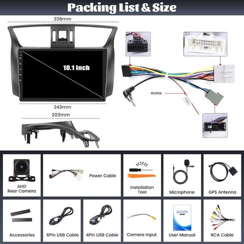 [2+64G] Android 13 Car Stereo for Nissan Sentra 2013-2018 with Wireless Carplay&Android Auto,10.1 Inch Touch Screen Car Radio with Mirror Link GPS WiFi Bluetooth FM/RDS HiFi+Backup Camera in Saudi Arabia