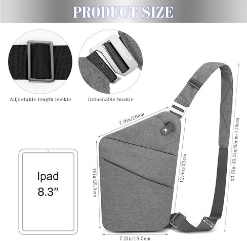 Gocelyn Anti-Theft Crossbody Bag Multi-pocket Chest Bag Sling Shoulder Bag For Men’s Women’s Travel Walking Hiking Cruise in Saudi Arabia