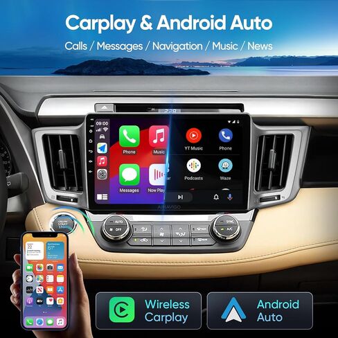 5G WiFi Car Stereo for Toyota RAV4 2013 2014 2015 2016 2017 2018,10.2 Inch IPS HD Touch Screen Car Radio Wireless CarPlay Android Auto, GPS FM/SWC Bluetooth 1080P Backup Camera (2G+32G) in Saudi Arabia