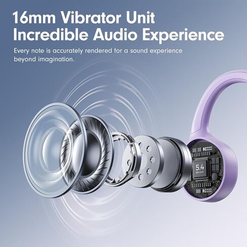 Bone Conduction Headphones,Open Ear Headphones Bluetooth5.4 with Mic,Wireless Headphones 10H Playtime, Waterproof Sport Headphones Suitable for Running,Cycling, Outdoor Sports Purple in Saudi Arabia