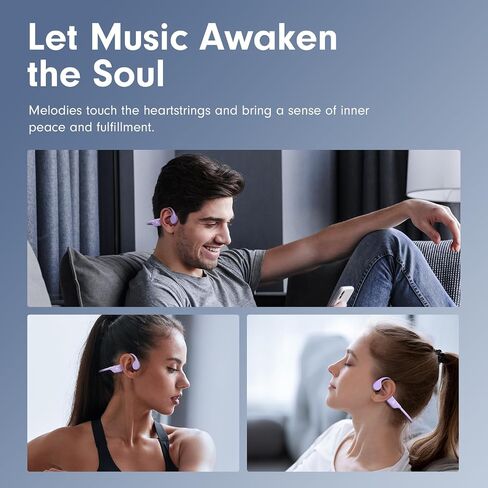 Bone Conduction Headphones,Open Ear Headphones Bluetooth5.4 with Mic,Wireless Headphones 10H Playtime, Waterproof Sport Headphones Suitable for Running,Cycling, Outdoor Sports Purple in Saudi Arabia