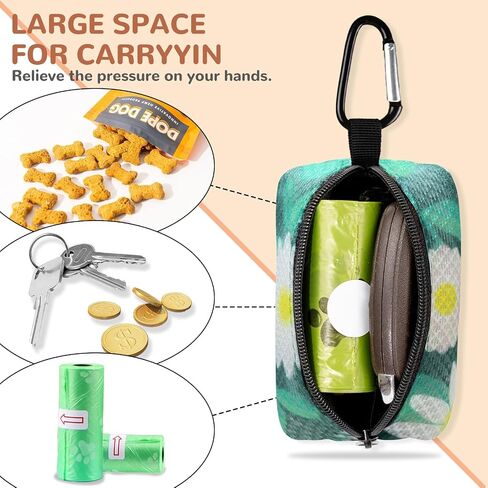 Dog Poop Bag Holder with Leash Attachment - Stylish Fashion Print Carrier and Dispenser for Potty Bags,Magritte,Medium in Saudi Arabia
