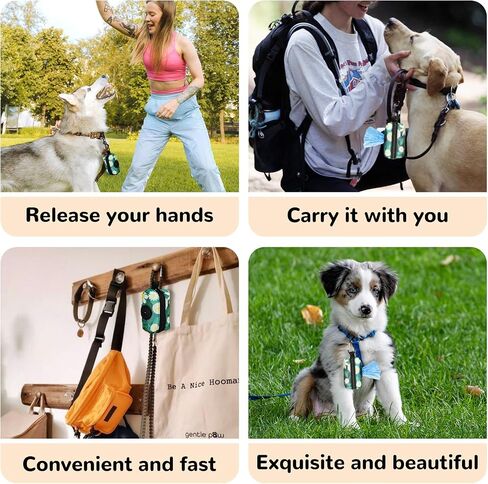 Dog Poop Bag Holder with Leash Attachment - Stylish Fashion Print Carrier and Dispenser for Potty Bags,Magritte,Medium in Saudi Arabia