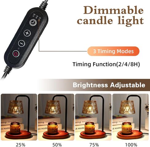 Dimmable Candle Warmer Lamp with Timer Electric Candle Warmer for House Warming Decor Candle Lamp Warmer for Jar Candles Wax Melt Warmer Presents for Women Mom Birthday Festival (Gold) in Saudi Arabia