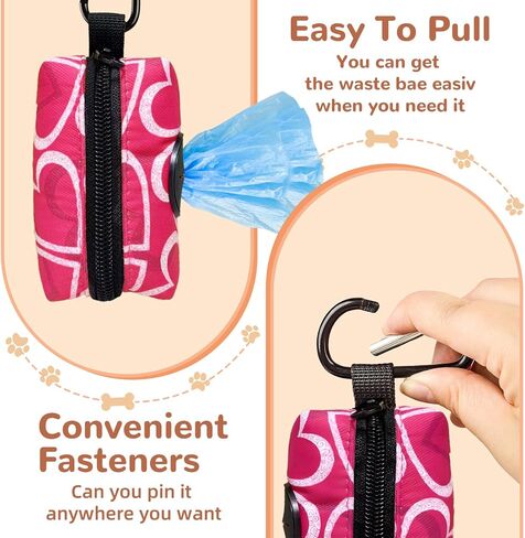 Dog Poop Bag Holder with Leash Attachment - Stylish Fashion Print Carrier and Dispenser for Potty Bags,Magritte,Medium in Saudi Arabia