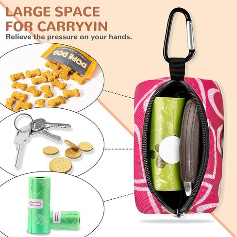 Dog Poop Bag Holder with Leash Attachment - Stylish Fashion Print Carrier and Dispenser for Potty Bags,Magritte,Medium in Saudi Arabia