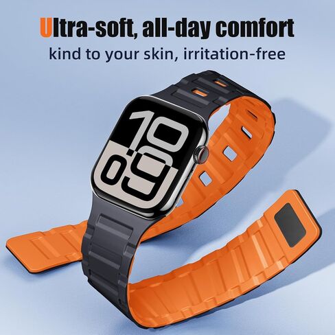 Maledan Magnetic Sport Band Compatible with Apple Watch Ultra 2 & Ultra Band for Men Women 49mm 46mm 45mm 44mm 42mm 41mm 40mm 38mm, Waterproof Silicone Watch Band for iWatch SE Series 10 9 8 7 6 5 4 3 in Saudi Arabia