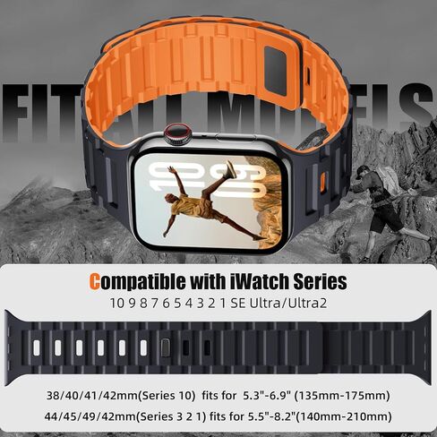 Maledan Magnetic Sport Band Compatible with Apple Watch Ultra 2 & Ultra Band for Men Women 49mm 46mm 45mm 44mm 42mm 41mm 40mm 38mm, Waterproof Silicone Watch Band for iWatch SE Series 10 9 8 7 6 5 4 3 in Saudi Arabia