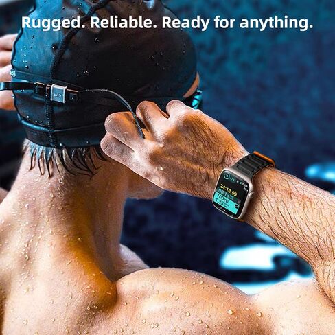 Maledan Magnetic Sport Band Compatible with Apple Watch Ultra 2 & Ultra Band for Men Women 49mm 46mm 45mm 44mm 42mm 41mm 40mm 38mm, Waterproof Silicone Watch Band for iWatch SE Series 10 9 8 7 6 5 4 3 in Saudi Arabia
