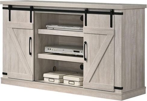 Lilola Home Asher Dusty Gray 54" Wide TV Stand with Sliding Doors and Cable Management in Saudi Arabia