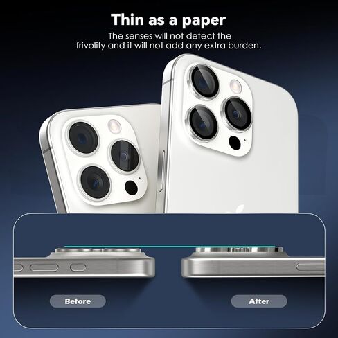 CloudValley [عبوة من قطعتين لهاتف iPhone 16 Pro/iPhone 16 Pro Max، [زخرفة لامعة] غطاء زجاجي مقوى فائق الدقة، ملحقات حلقة واقية لشاشة العدسات المعدنية، تيتانيوم أسود in Kuwait