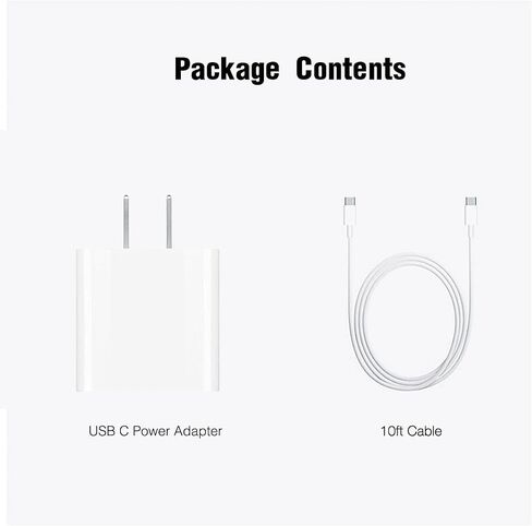 شاحن حائط iPhone 15، كابل شاحن سريع منسوج 20 واط USB C متوافق مع iPhone 15، 15 Pro Max، 15 Plus، iPad Pro 12.9/11، iPad Air 5/4th، AirPods Pro (الجيل الثاني)، Apple TV Siri (الثالث) للشحن الحبل (6 قدم) in Saudi Arabia