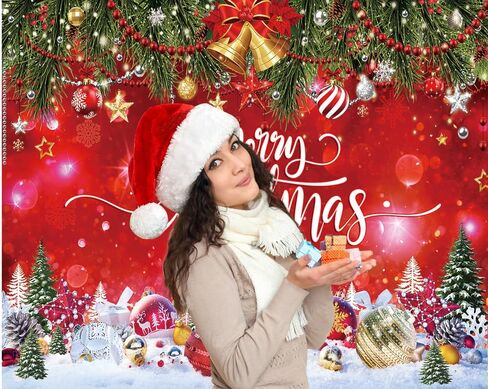 Dudaacvt 7x5ft Merry Christmas Backdrop Christmas Party Decoration Backdrop Christmas Photo Backdrop Winter New Year Xmas Eve Family Party Decoration Supplies in Kuwait