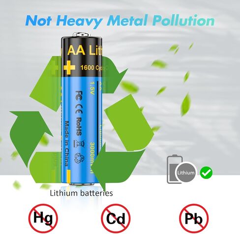 Rechargeable 4 Pack AAA&4 Pack AA Lithium Batteries,1.5V Li-ion Rechargeable Batteries with AA/AAA Batteries Charger for Xbox Controller,LED String Lights,Toys etc in Kuwait