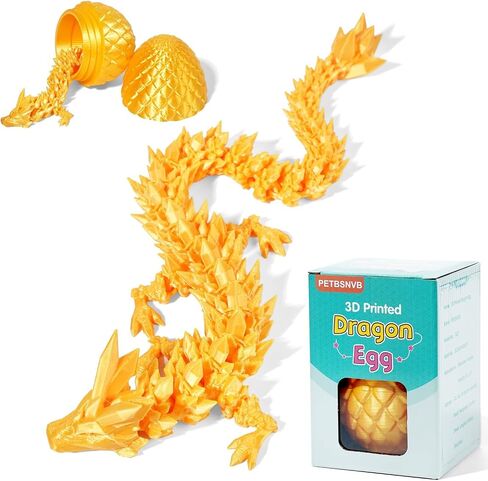 12" 3D Printed Dragon in Easter Eggs, Easter Basket Stuffers, Crystal Dragon Surprise in Eggs, Articulated Dragon, Dragon Fidget Toy, Home Office Decor Executive Desk Toy (Laser Blue) in Saudi Arabia