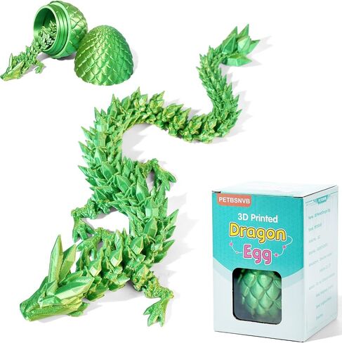 12" 3D Printed Dragon in Easter Eggs, Easter Basket Stuffers, Crystal Dragon Surprise in Eggs, Articulated Dragon, Dragon Fidget Toy, Home Office Decor Executive Desk Toy (Laser Blue) in Saudi Arabia