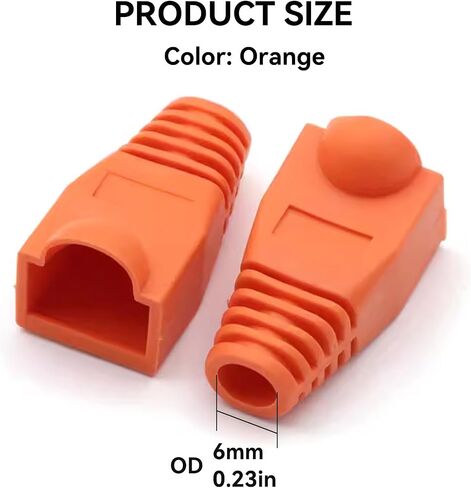 OLIREXD RJ45 Cat5e Cat6 Boot Cover, PVC Soft Plastic Crystal Head Jacket Ethernet Network Cable 8mm Strain Relief Boots Cable Connector Plug for Various Diameter LAN Cable 50Pcs (White) in Saudi Arabia