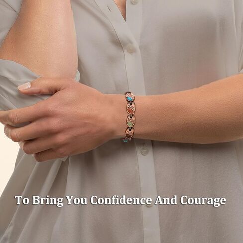 أساور MagEnergy النحاسية للنساء سوار مغناطيسي قوي 99.9% سوار معصم من النحاس النقي مع 3500 غاوس مغناطيس نيوديميوم صندوق مجوهرات قابل للتعديل مع أداة تغيير الحجم in Kuwait