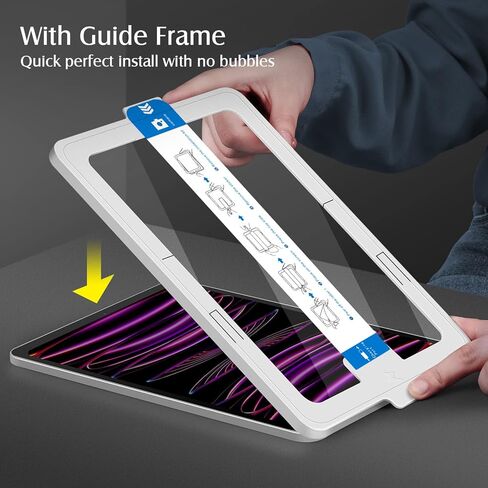 auaua Screen Protector for iPad Pro 12.9 inch 6th/5th/4th/3rd Generation (2022/2021/ 2020/2018), with Easy Installation Tool, 9H Hardness Tempered Glass in Kuwait