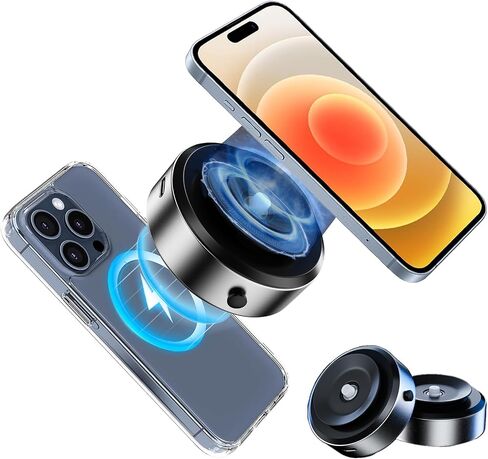 Suction Cup Phone Mount,Magnetic Phone Holder with Electric Suction Cup,Multifunctional Phone Holders for Your Car/Gyms/Bathroom/Makeup Mirror/Screens/Glass,Compatible iPhone 16 15/14/13/12/Android in Kuwait