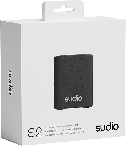 Sudio S2 Bluetooth Speaker with Loud Sound and Deeper Bass Long Playtime IPX5 Waterproof Bluetooth 5.3 TWS Pairing Portable Wireless Compact Speaker for Home, Outdoor in Saudi Arabia