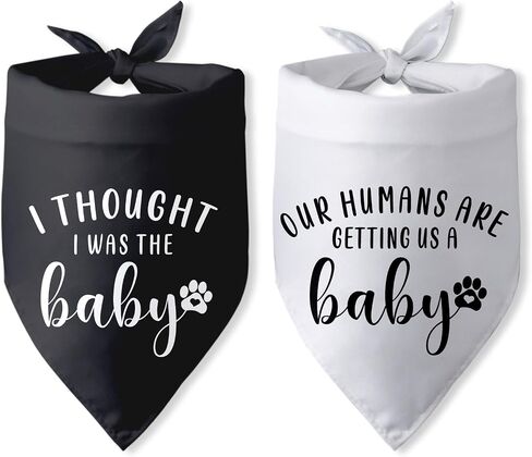 Our Humans are Getting us a Baby Dog Bandana Dog Pregnancy Announcement Dog Scarf Accessories Gender Reveal Dog Bandana Baby Announcement Photo Props for Large Medium Small Dogs 2 Packs in Saudi Arabia