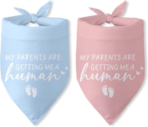 Our Humans are Getting us a Baby Dog Bandana Dog Pregnancy Announcement Dog Scarf Accessories Gender Reveal Dog Bandana Baby Announcement Photo Props for Large Medium Small Dogs 2 Packs in Saudi Arabia