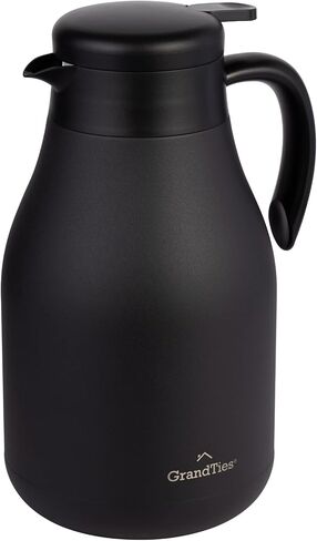 GrandTies 61oz Stainless Steel Thermal Coffee Carafe - Insulated Double Walled Vacuum Coffee Thermos, Coffee Pot, Hot Water Dispenser - Thermos for Hot Drinks, 12 Hour Heat Retention (Ivory White) in Saudi Arabia