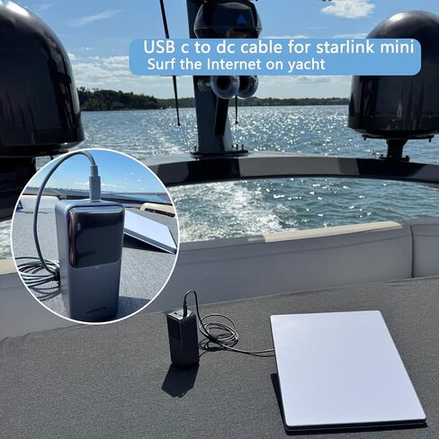 كابل Starlink Mini، سلك كابل Starlink Mini USB C إلى DC، كابل ذكر مقاوم للماء من النوع C بطول 6.6 قدم إلى كابل ذكر DC لـ Starlink Mini يعمل مع بنك طاقة PD 20 فولت 5 أمبير (100 واط) أو مصدر طاقة PD in Saudi Arabia