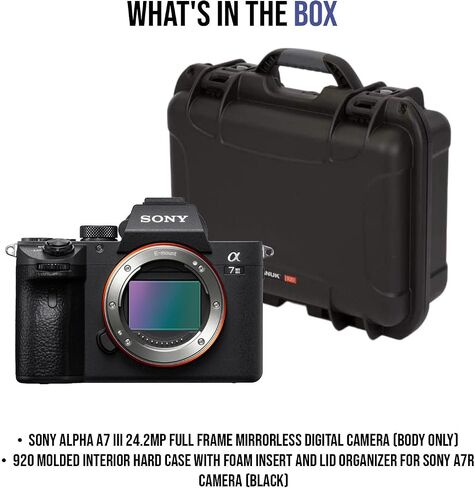 Sony Alpha a7 III 24.2MP Full Frame Mirrorless Digital Camera (Body Only) Bundle with 920 Molded Interior Hard Case with Foam Insert and Lid Organizer for Sony A7R Camera (Black) (2 Items) in Saudi Arabia