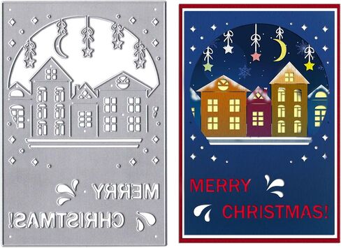 Hying Christmas Trees Cutting Dies for Card Making, Xmas Sleigh Die Cuts Christmas Words Dies Stencils Embossing Template for Craft Scrapbooking DIY Photo Album Decorations in Saudi Arabia