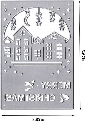 Hying Christmas Trees Cutting Dies for Card Making, Xmas Sleigh Die Cuts Christmas Words Dies Stencils Embossing Template for Craft Scrapbooking DIY Photo Album Decorations in Saudi Arabia