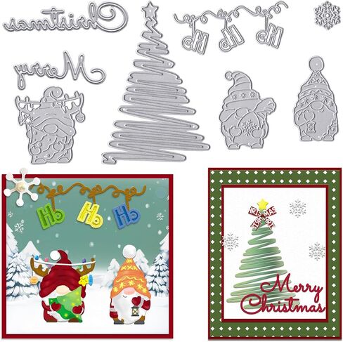 Hying Christmas Trees Cutting Dies for Card Making, Xmas Sleigh Die Cuts Christmas Words Dies Stencils Embossing Template for Craft Scrapbooking DIY Photo Album Decorations in Saudi Arabia