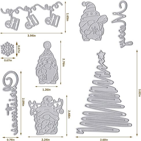 Hying Christmas Trees Cutting Dies for Card Making, Xmas Sleigh Die Cuts Christmas Words Dies Stencils Embossing Template for Craft Scrapbooking DIY Photo Album Decorations in Saudi Arabia