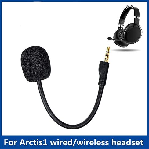 Black Replacement Game Mic Detachable Microphone Boom for Steelseries Arctis 1 1.0 One Wireless Headphones Gaming Heads Replacement Mic, Headphone Earpads, Headphones, Earbuds and Accessories in Saudi Arabia