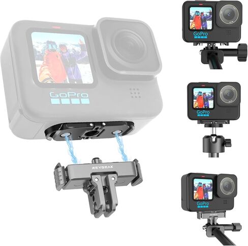 مجموعة تركيب سريعة الإصدار من REYGEAK لـ GoPro Hero 12/11/10/9، حامل قاعدة مزلاج مغناطيسي لـ GoPro Hero 13، محول تركيب معدني من الألومنيوم مع برغي 1/4 بوصة لملحقات GoPro Clamp in Kuwait