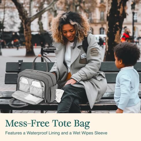 WelaVila Diaper Bag Messenger, Stylish Baby Bags with Changing Pad & Insulated Pockets for Mom & Dad, Unisex Multifunction Travel Diaper Tote – Sage Green in Saudi Arabia