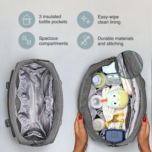WelaVila Diaper Bag Messenger, Stylish Baby Bags with Changing Pad & Insulated Pockets for Mom & Dad, Unisex Multifunction Travel Diaper Tote – Sage Green in Saudi Arabia